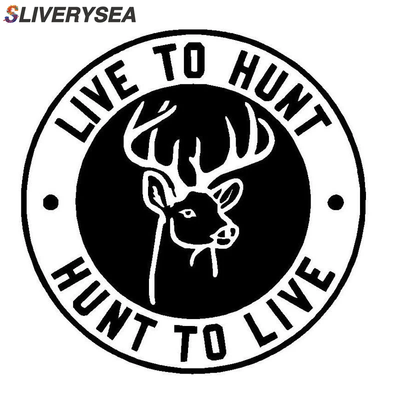 

12.7CM*12.7CM Live To Hunt Deer Truck Vinyl Sticker Redneck Hunting Creative Sticker Decoration Car Styling Black/Sliver #B1429