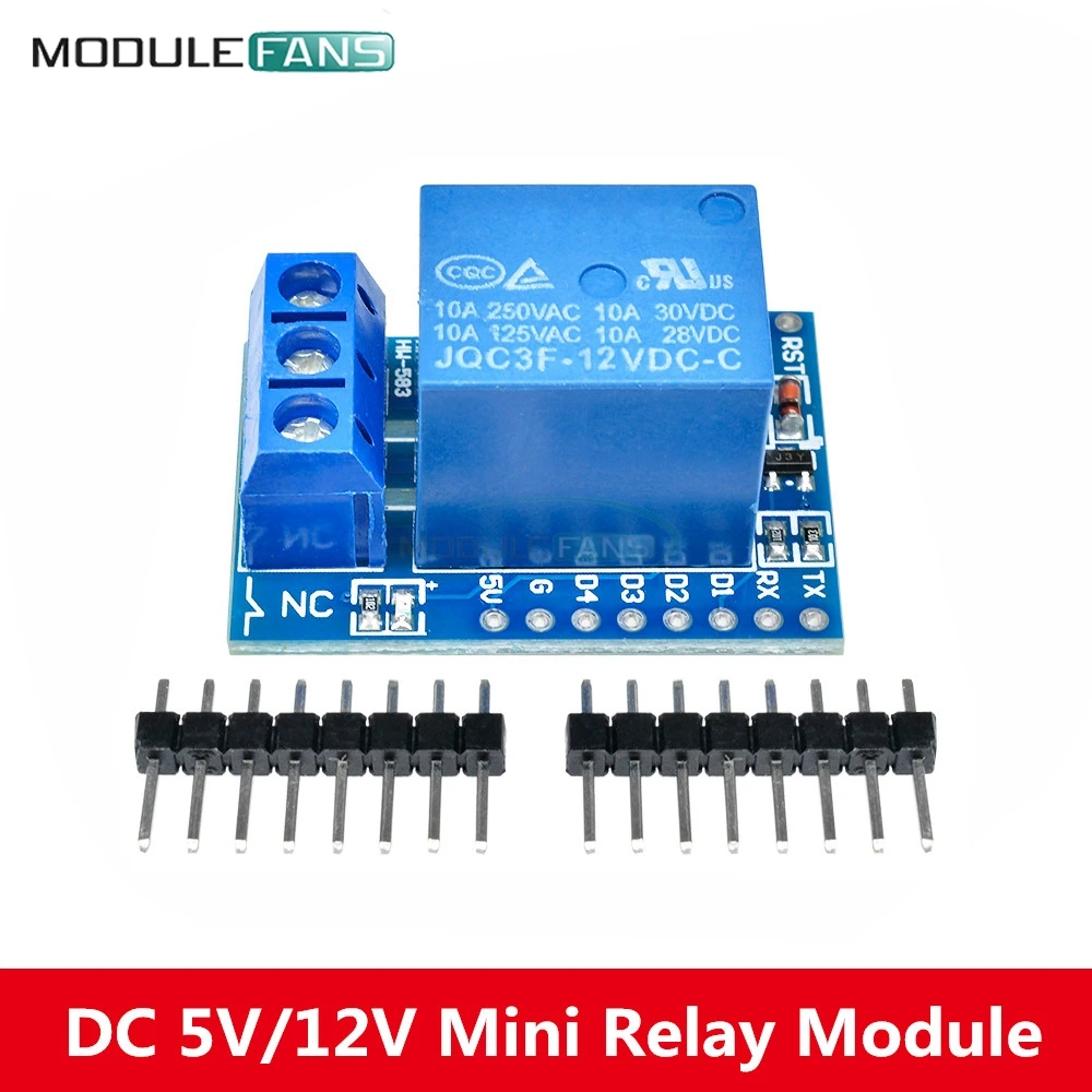 Модуль реле ESP8266 DC 5 В/12 В V2 для WeMos D1 Mini макетная плата мини релейный модуль