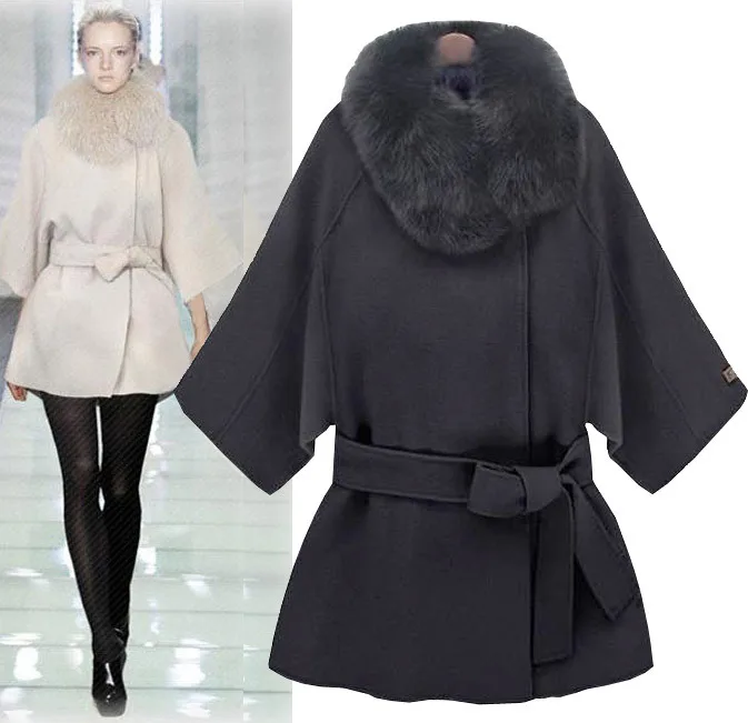 Зимние Куртки Женщины 2016 Новый Роскошный Искусственного Меха Воротник Бежевый