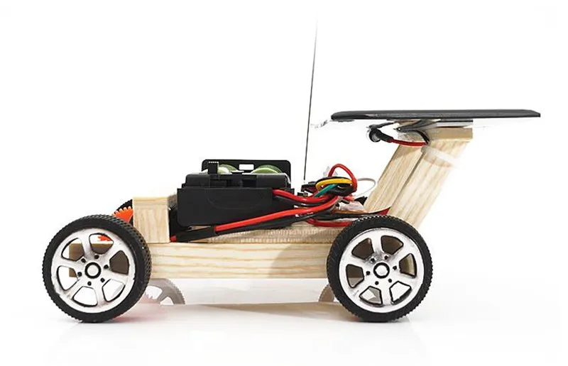 DIY солнечный автомобиль с дистанционным управлением деревянная сборка RC научная