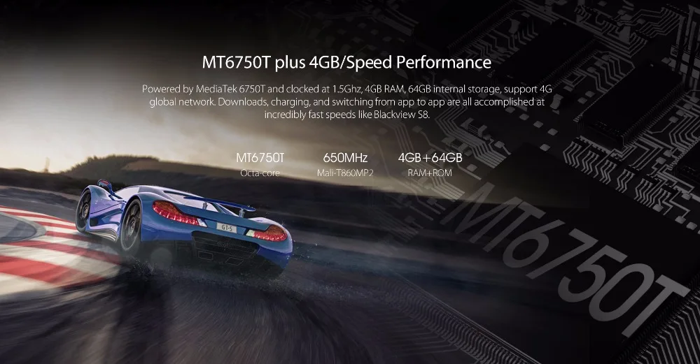 Blackview S8 5," 18:9 HD экран 4 камеры MT6750T восьмиядерный смартфон 4 Гб+ 64 Гб Две sim-карты отпечаток пальца OTG 4G LTE мобильный телефон