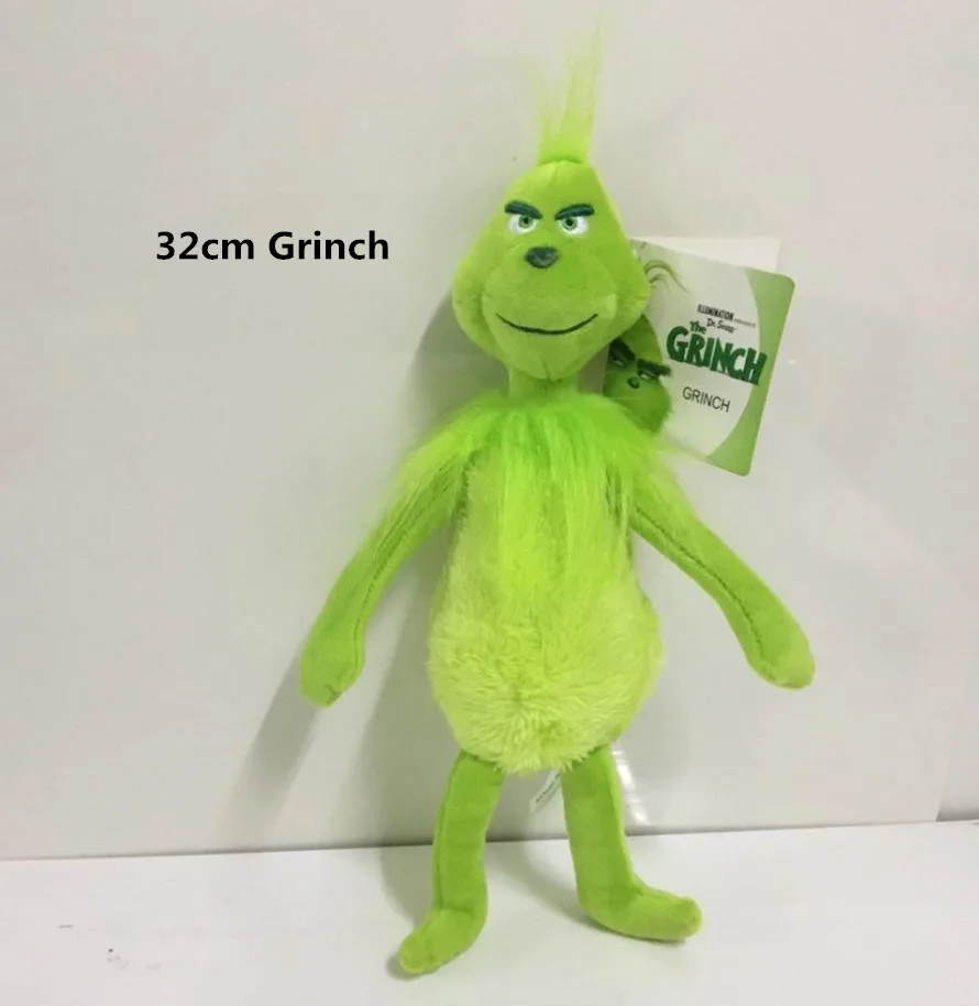32cm Grinch Стиль 18-38 см Grinch палантин фильм молодой Grinch бобы костюм Санты рождественские Мягкие плюшевые игрушки куклы Дети Рождественские подарки - Цвет: 32cm Grinch