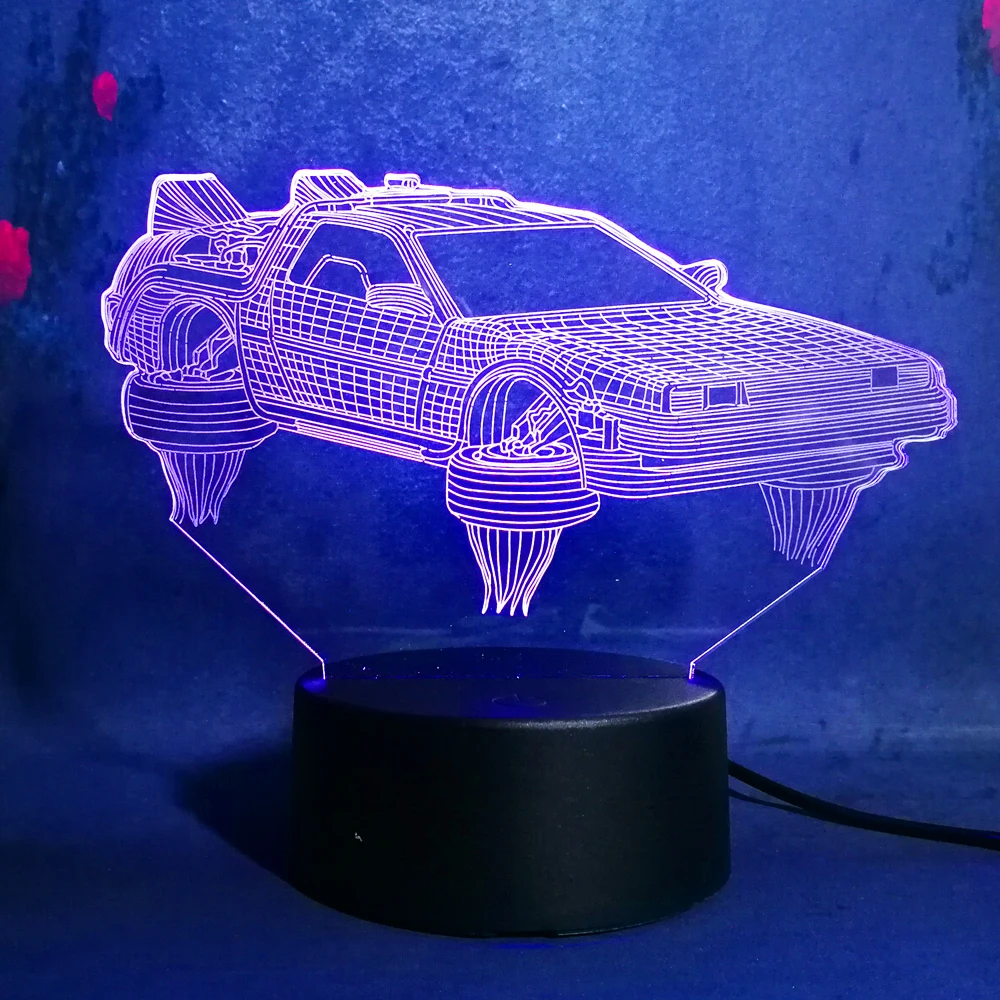 Крутой автомобиль 3D ночник светодио дный USB заряд дистанционного/Touch 7 цветов дети