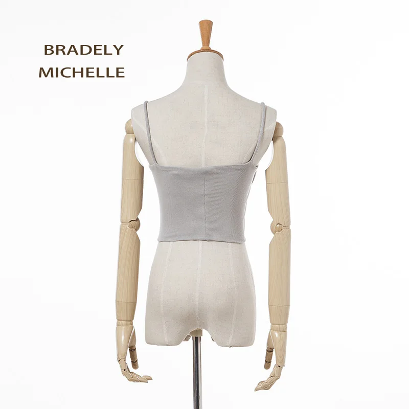 BRADELY MICHELLE/Новинка 2018 года летний трикотажный топ из чистого хлопка без рукавов