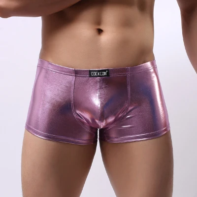 Мужские боксерские трусы cockcon черные кожаные с низкой талией модные боксеры