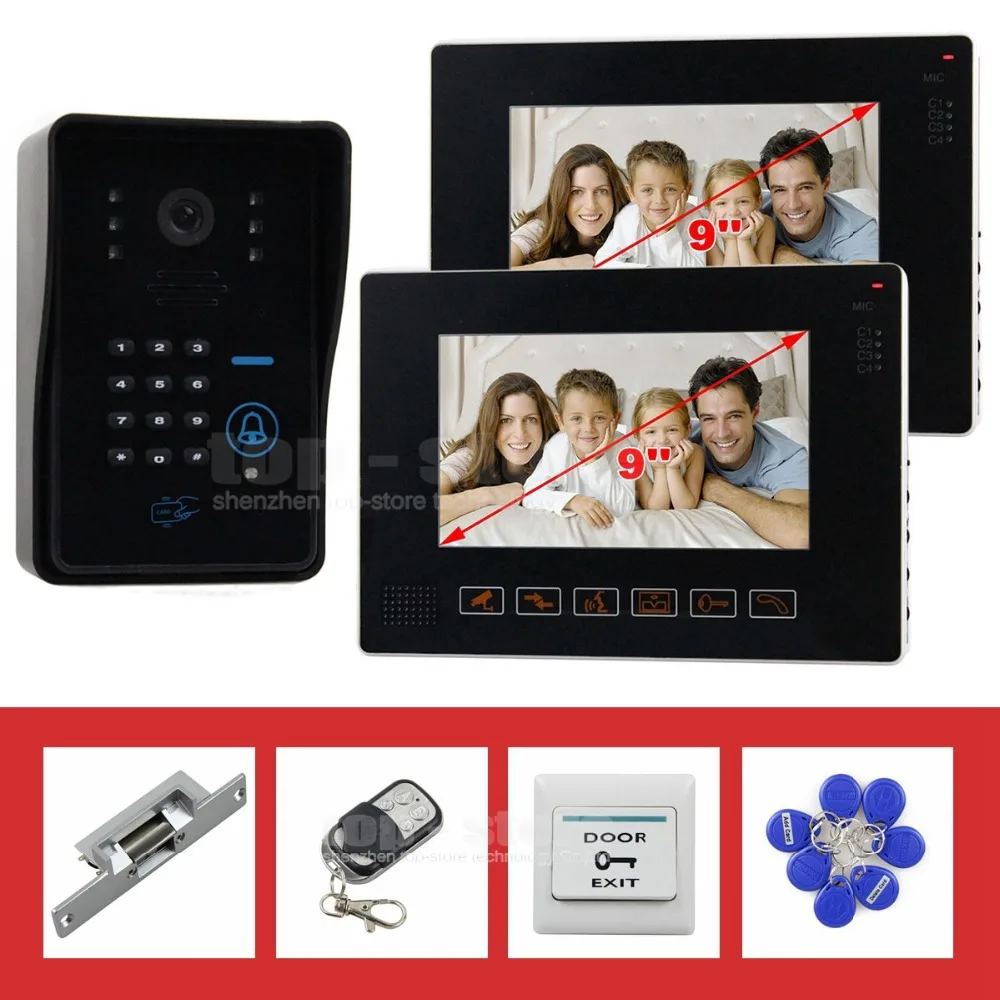 9 &quot видео домофонные дверной звонок домофон ик камера ночного видения мультитач