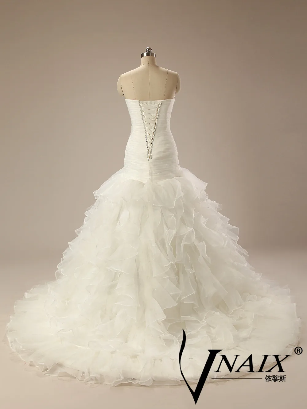 W1203 кичливый свадебное платье Русалка Милая с складки и оборки Кристалл