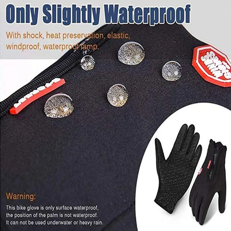 Cycling Full Finger Gloves Winter Windproof Fleece Warm Outdoor Sports Skiing Touch Screen Bike Bicycle Glove For Men Women | Спорт и