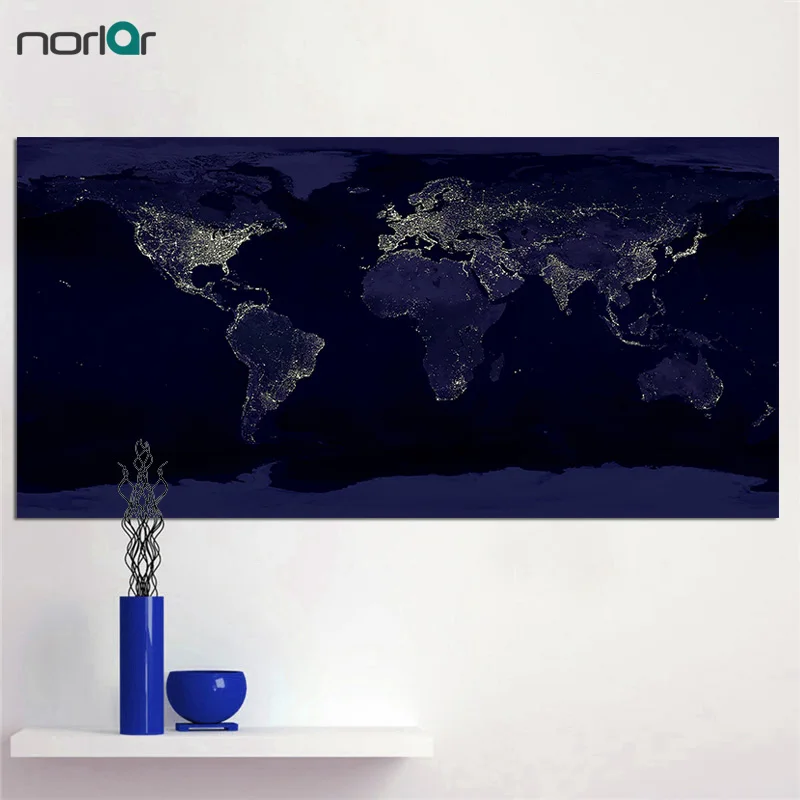 Плакат жикле HD печатная спутниковая карта мира фотография холст живопись