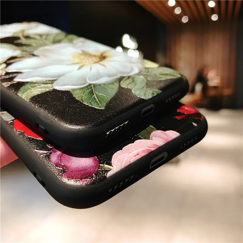 Силиконовый чехол с цветком для телефона s Iphone 6 S 7 8 Plus XS Max XR X мягкий силиконовый