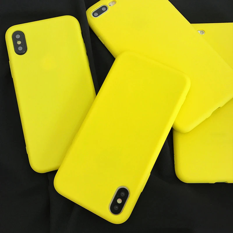 Телефонный чехол LOVECOM для iPhone 12 Mini 11 Pro Max 6 6S 7 8 Plus X лимонно желтый конфетные цвета