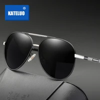 kateluo new classic mens military quality sunglasses polarized lens uv400 male sun glasses pilot glasses for driving 6601
