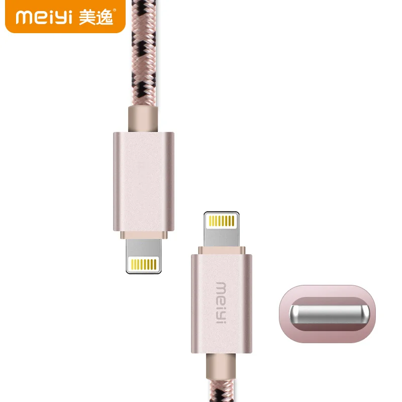 MEIYI M15 0 5 М металлический штекер цветной нейлоновый Плетеный USB кабель для iPhone 8 7 6 6s