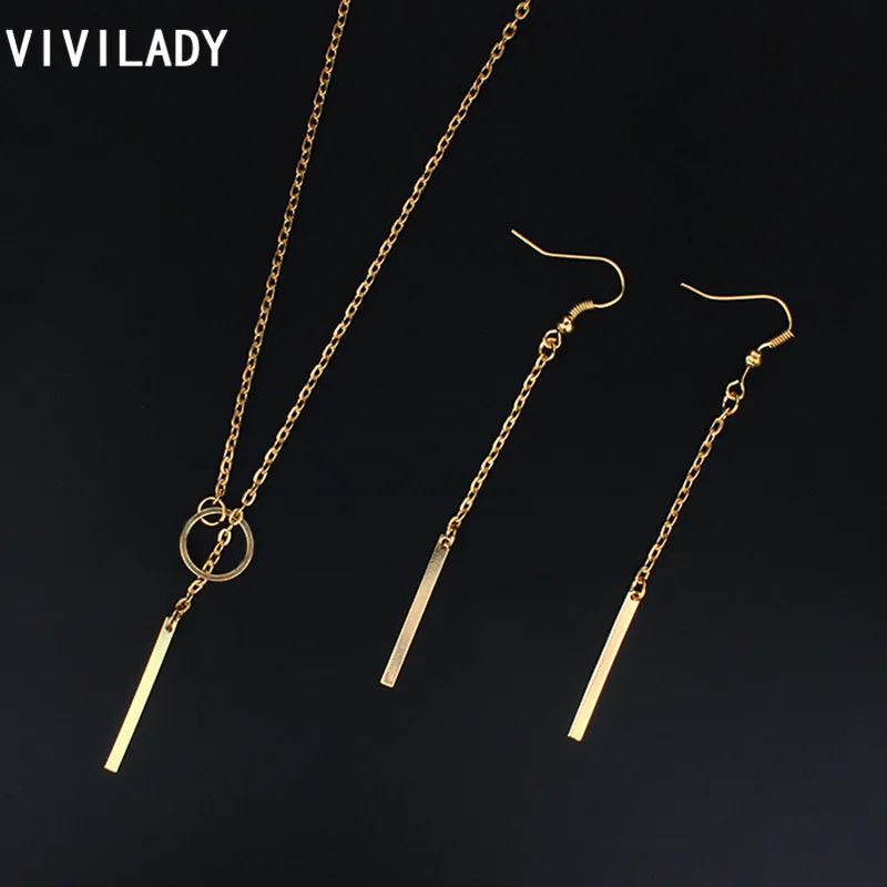 VIVILADY Модные металлические стержни палка цепи Ювелирные наборы для женщин OL День