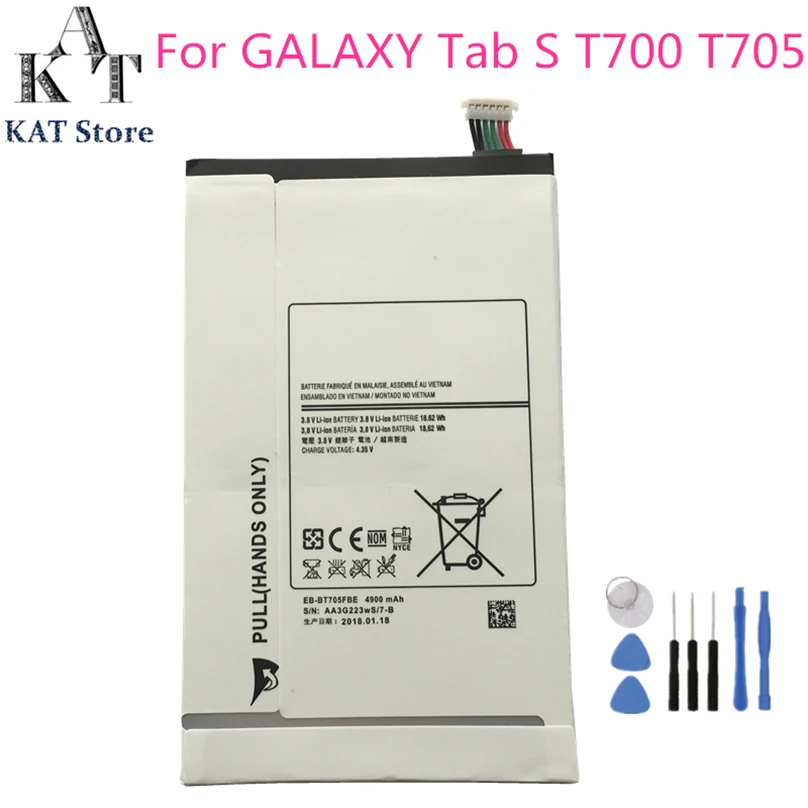 Аккумуляторы для планшетов KAT Samsung GALAXY Tab S 8 4 SM T700 T705 T709 4900 мАч литий-ионная батарея