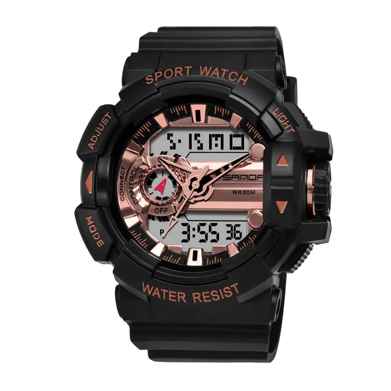 Rose Gold SANDA военные мужские часы лучший бренд класса люкс водонепроницаемые спортивные наручные часы Мода кварц мужские часы со стрелками relogio masculino - Цвет: Rose Gold