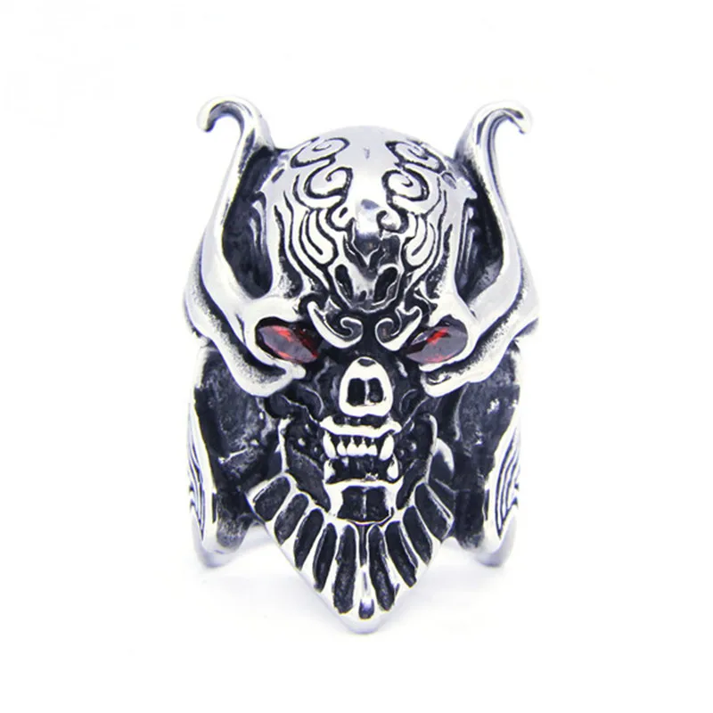 Rany&ampRoy Red Crystal Eyes Skull Ring 316L Stainless Steel Fashion King | Украшения и аксессуары