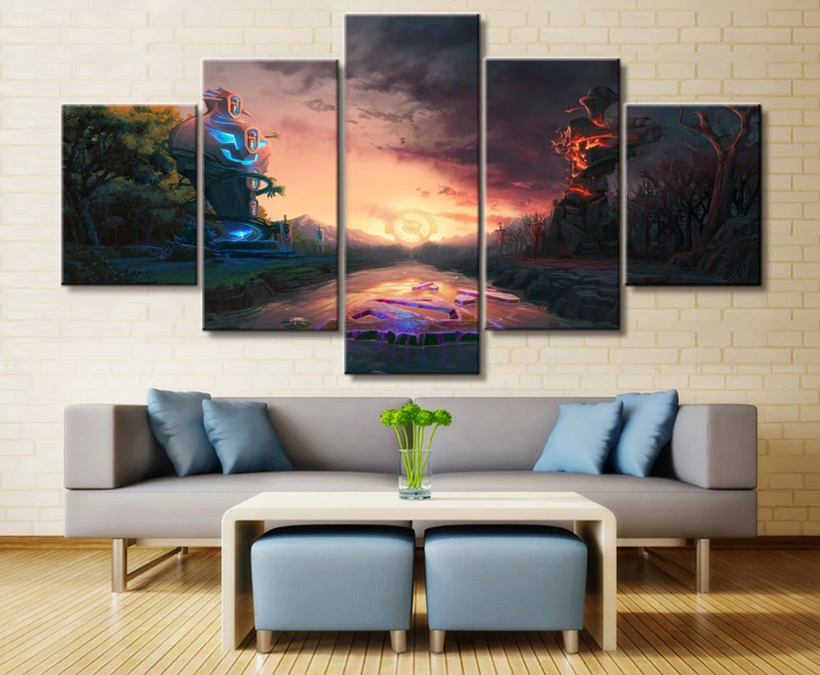 5 Panel DOTA 2 Game Canvas Printed Painting For Living Room Wall Art Home Decor HD Picture Artworks Modern Poster | Дом и сад