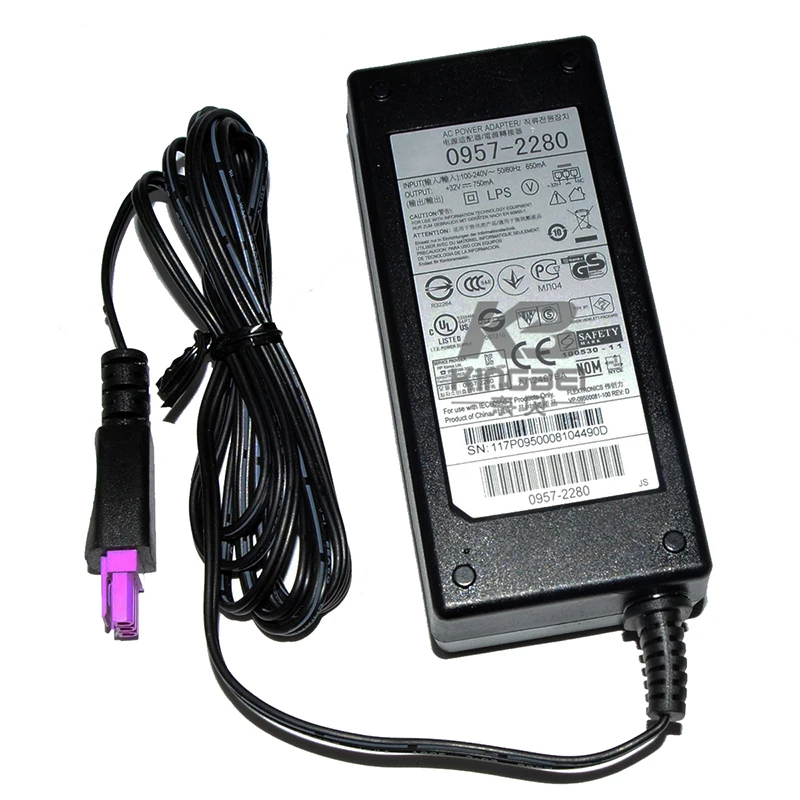 0957 2280 подлинный 32V 750mA Ac адаптер питания для принтера HP B110A B210A 7000 6500 6000 4500 с одним