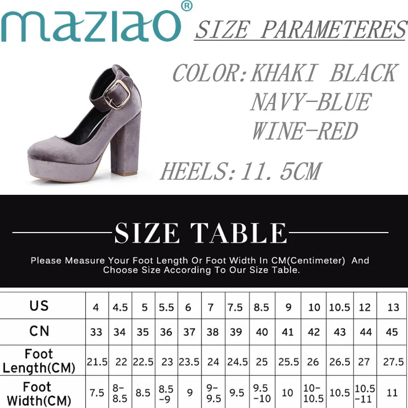 

New Straps Round Head Waterproof Platform High Heels Thick with A Word Buckle Sexy Wild Single Shoes Women MAZIAO