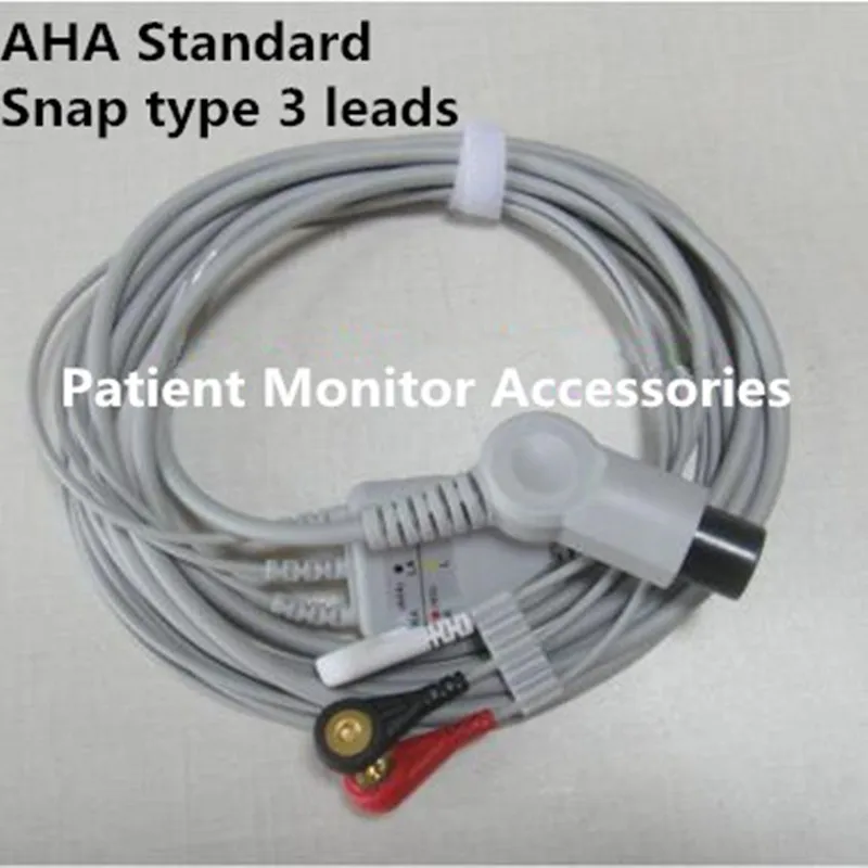 Бесплатная доставка один кусок ECG 3 Leadwire нормальный 6 Pin локоть оснастки типа