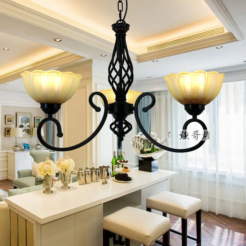 Винтажная стеклянная Подвесная лампа в деревенском стиле светильник на цепочке 7