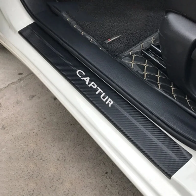 

4D углеродное волокно для RENAULT CAPTUR Автомобильная дверь приветственная педаль Пленка Наклейки против царапин без скольжения защита порога внутренняя накладка