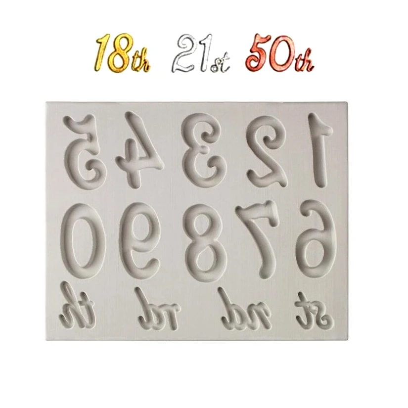 

Wholesale 10 pcs/lot Number Silicone Mold Fondant Cake Decorating Tools Candy Chocolate Gumpaste Mold
