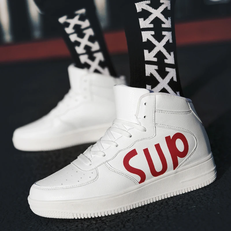 Qiu dong season warm han edition men's shoes high help aj1 air force one trend joker recreational basketball sneakers | Спорт и