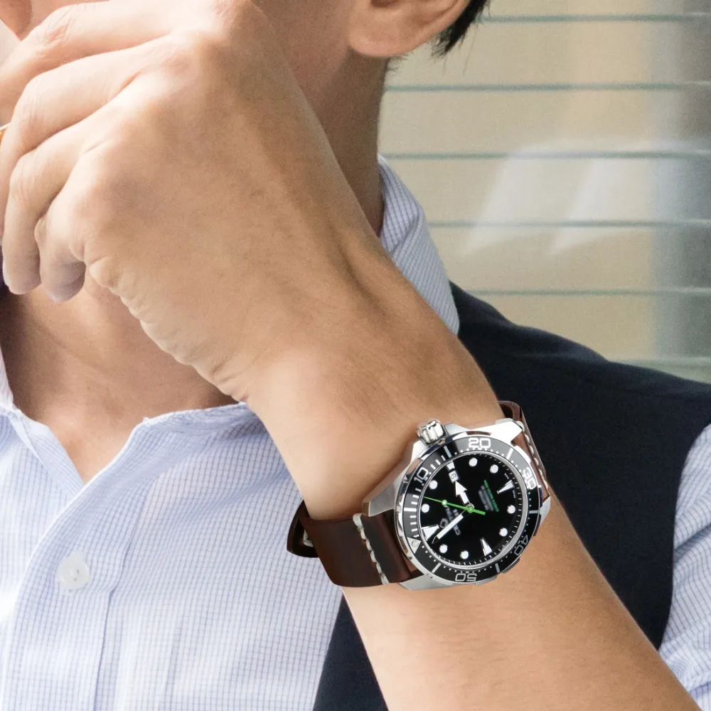 MAIKES Genuine Leather Watchband 20mm 22mm 24mm Watch Accessories Watch Straps Vintage Bracelet Watch Band For CITIZEN Watch