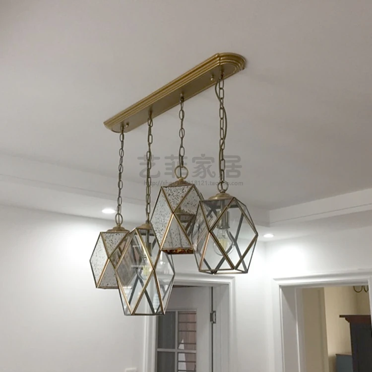 all copper single head pendant light dining room bedroom balcony corridor vestibule bar hanging | Освещение