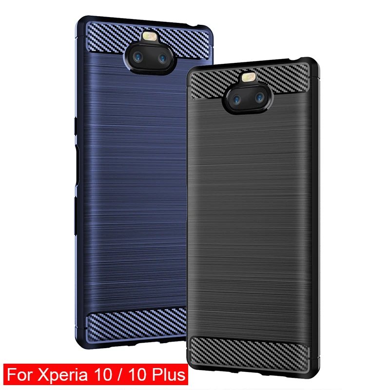 Для Xperia 1 чехол из углеродного волокна Мягкий силиконовый для телефона Sony 10 Plus XZ1