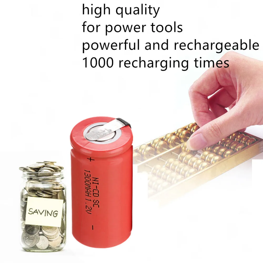 6 pcs SC 1300mah 1.2v battery NICD rechargeable batteries for makita bosch B&ampD Hitachi metabo dewalt power tools | Электроника