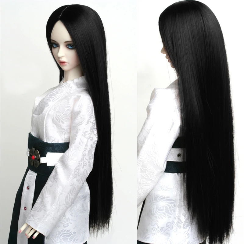 1/3 1/4 1/6 Bjd SD парик куклы высокая температура провода красивый длинный черный