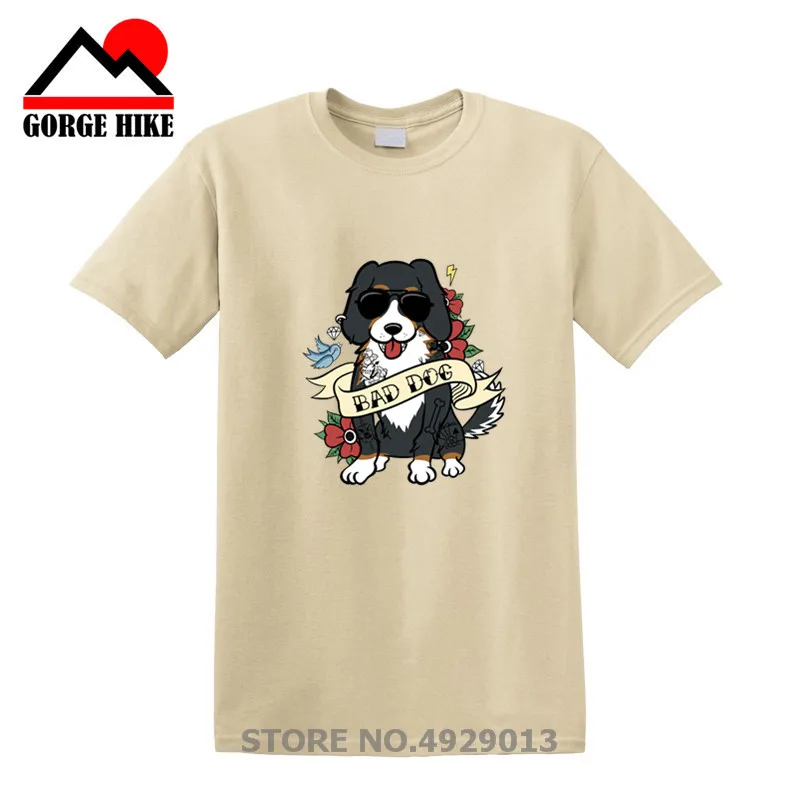 Мужская хлопковая футболка в стиле хип-хоп bernese mountain dog Bad Dog с забавным графиком