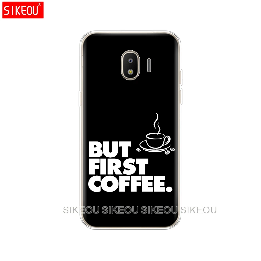 silicone cover phone case for Samsung Galaxy J3 J5 J7 2017 J330 J530 J730 PRO j2 2018 Ok But First Coffee | Мобильные телефоны и