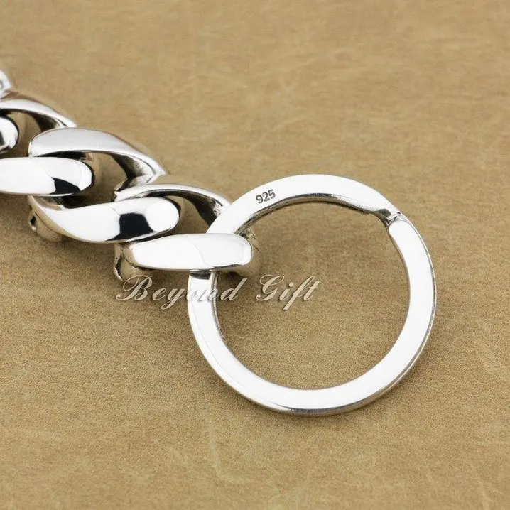 Мужской брелок с черепом в стиле панк из стерлингового серебра 925 пробы|keyring