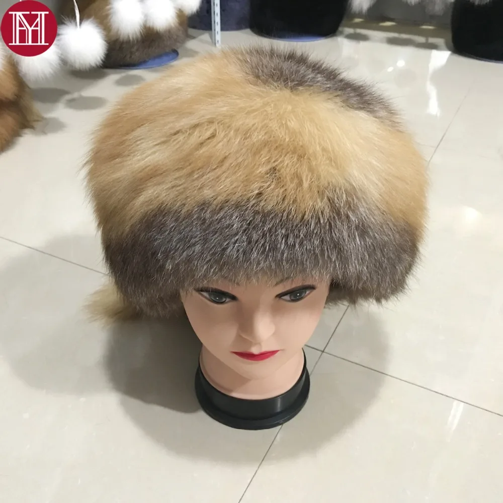 Женская шапка из натурального меха енота теплая 2021 для зимы 100% | Аксессуары