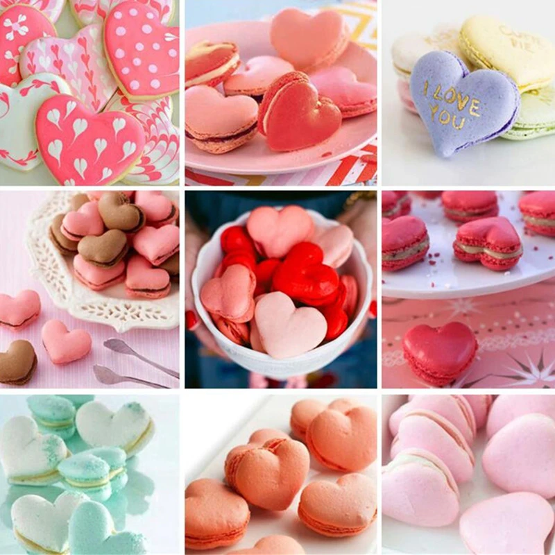 1 шт. 30 отверстий коврик для макарон в форме красного сердца силиконовые формы