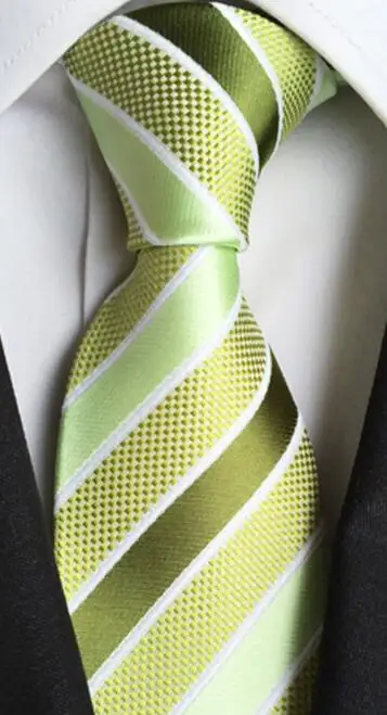 

2017 Classic Design Tie regular width Formal Green Stripe Ties for Men High Quality Gentlemen Woven Gravatas