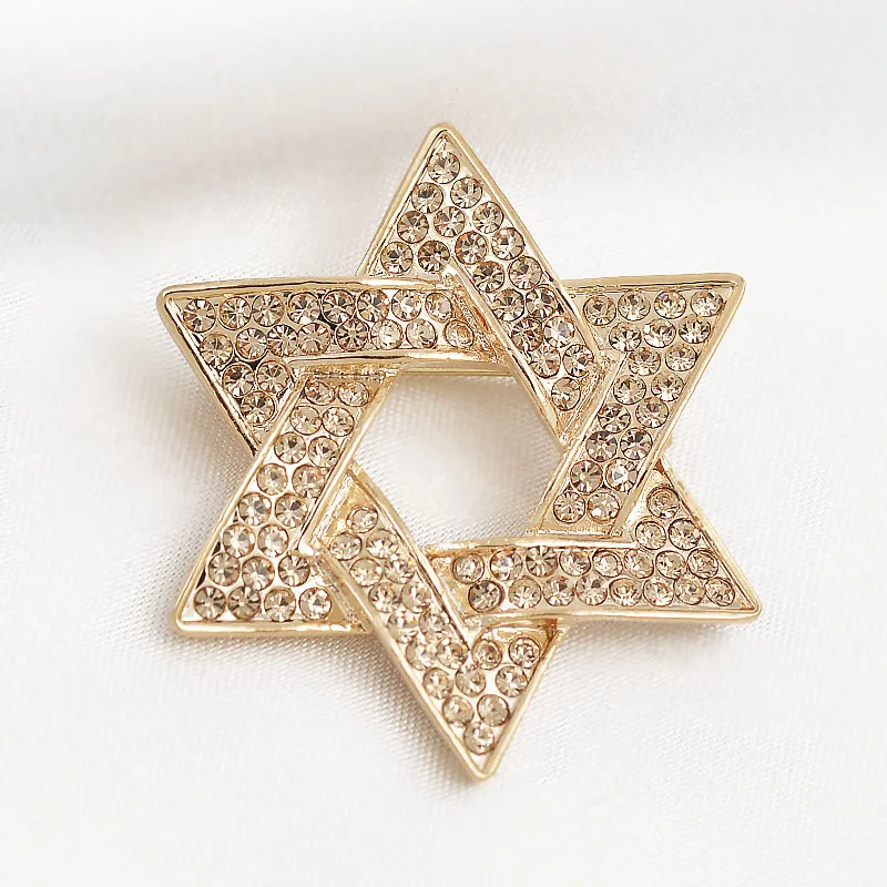 Звёздные броши &quotДавид&quot со стразами звездочка шестиугольник амулет Брошь