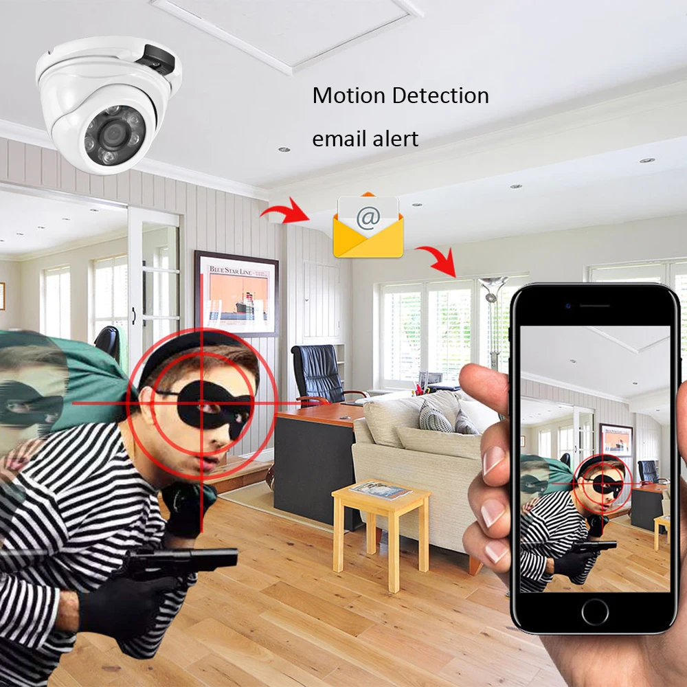 

AZISHN Metal Anti-vandal POE IP Camera 2.8mm Lens Wide Angle 1080P 960P 720P Security ONVIF CCTV Surveillance Dome CCTV Cam