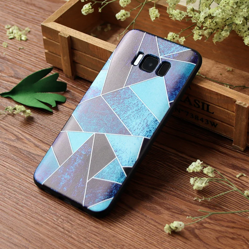 3D Relief Cute Cartoon Flowers Pattern Soft Silicone + TPU Phone Cases for Samsung Galaxy S8 plus Shockproof phone Case Cover |