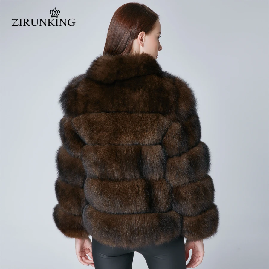 ZIRUNKING 2020 женский шарф из настоящей шерсти кролика Лисий мех пальто модные толстые