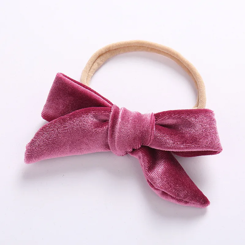 Dejorchicoco Sweet Lovely Velvet Nylon Headbands Fashion Kids Girls Elastic Head Bands Cute Bow Wrap Hair Wears | Детская одежда и