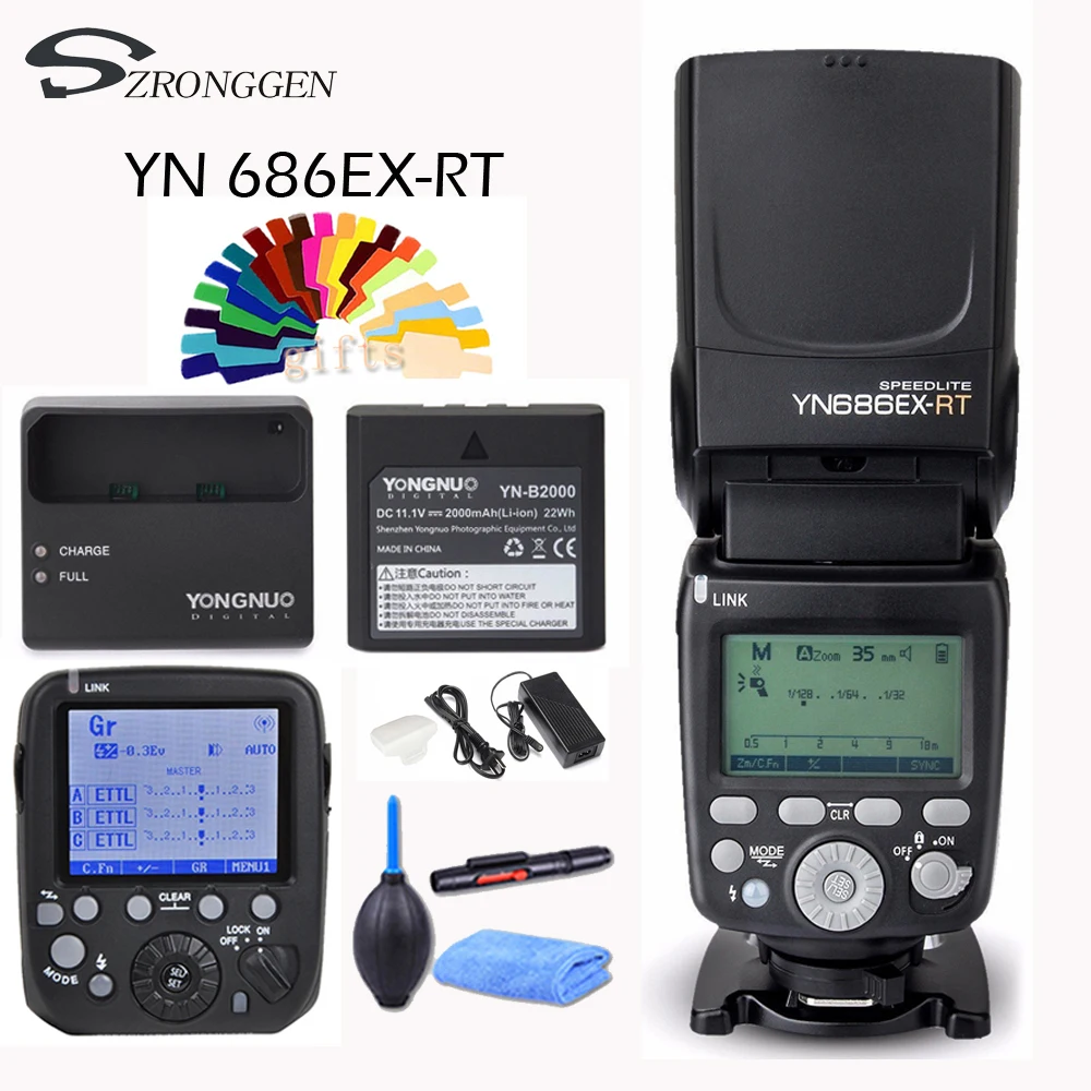 Yongnuo YN686EX-RT 2000mAh литий-ионный аккумулятор Speedlite GN60 2,4G беспроводной HSS 1/8000s ttl/M/мульти вспышка светильник YN686 для Canon DSLR