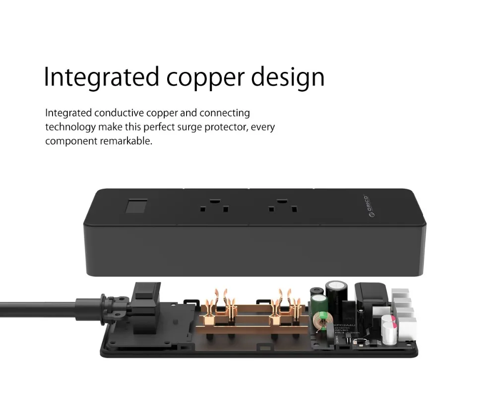 ORICO 2 AC Outlet Защита от перенапряжения с 4 USB штепсельной вилкой США супер зарядный