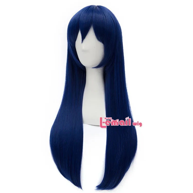 L-email, парик, совершенно, Love Live, Sonoda Umi, длинные парики для косплея, темно-синие, термостойкие синтетические волосы, Perucas, парик для косплея