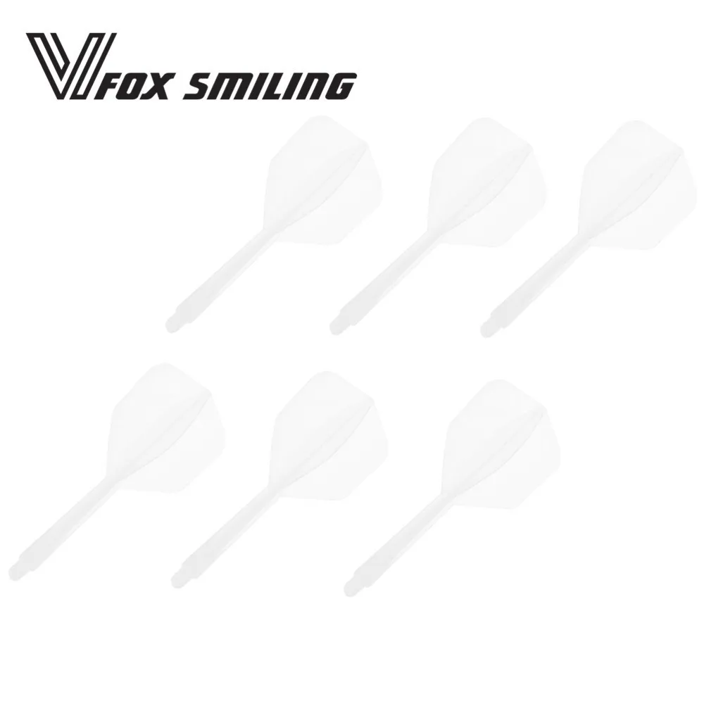 6pcs clear Fox Smiling 6 шт. профессиональная дротика для полетов 2BA винт мягкий в-одном дротика для полетов прочный анти-падение Dardos перо - Цвет: 6pcs clear