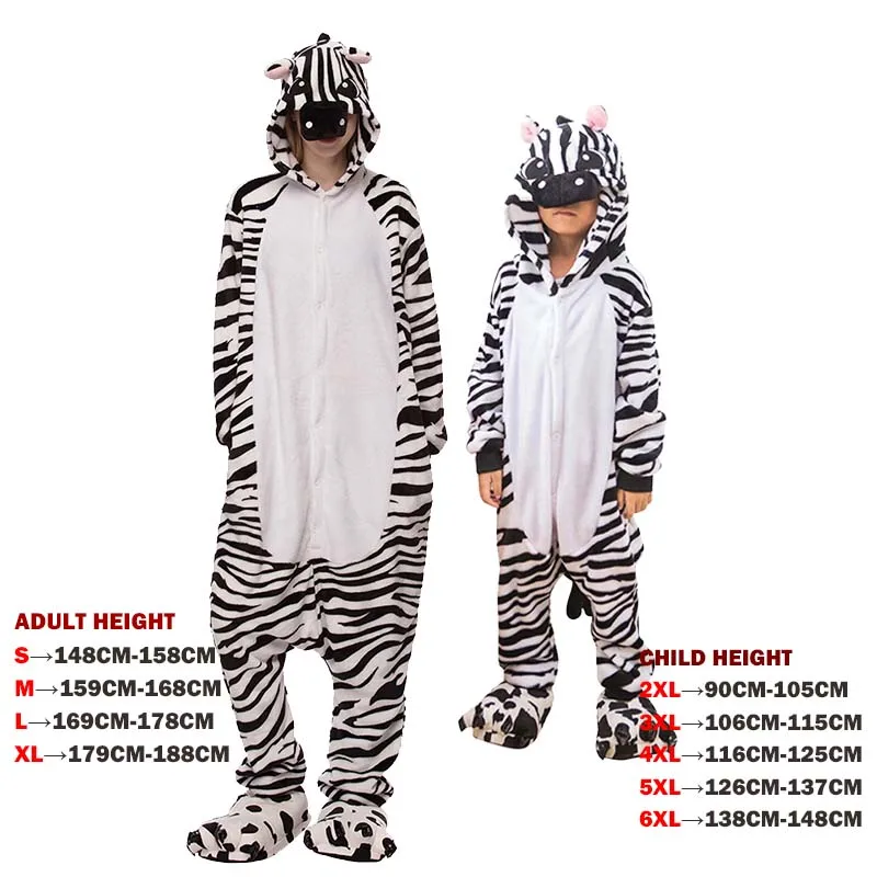 0651 0696 Zebra Лидер продаж, осенне-зимние пижамные комплекты с единорогом, Стич панда, фланелевые Мультяшные пижамы для взрослых женщин и мужчин - Цвет: 0651 0696 Zebra